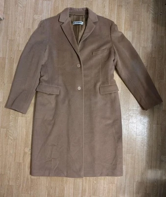 Jil Sander Wool Blend Coat Women's Brown Size 44 Made in Germany