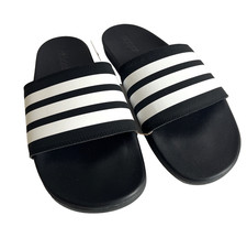 Adidas Adilette Comfort Slides - Black White Stripes - Men's 12 - Women s 13
