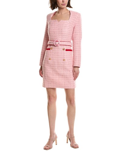 Pascale La Mode Belted Tweed Sheath Dress Women's Pascale La Mode Belted Tweed Sheath Dress Women's