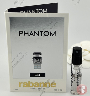Paco Rabanne Phantom Elixir Parfum Intense Spray Sample .05 oz. /1.5 ml New