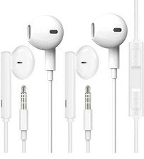 [2 Pack]Aux Earbuds/Earphones, 3.5mm Wired Headphones Noise Isolating Earphone