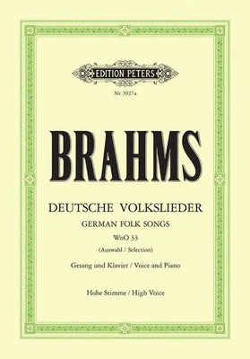 Selection of 20 German Folk Songs Piano, High Voice Piano/Vocal Music Brahms Edi