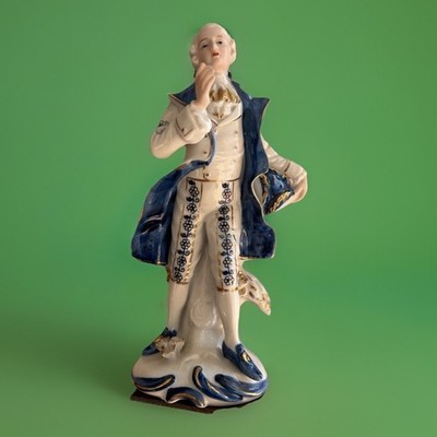 Volkstedt (Vitrinen-) FIGUR PORZELLAN HANDBEMALT ROKOKO 21,5 cm, 1. Wahl