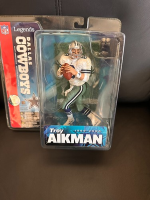 #ad Troy Aikman 2005 McFarlane NFL Legends Ser 1 Dallas Cowboys White Action Figure $26.00