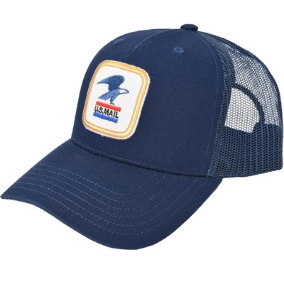 U.S. Mail Trucker Hat, USPS Eagle Embroidered Logo Adjustable One Size, Navy