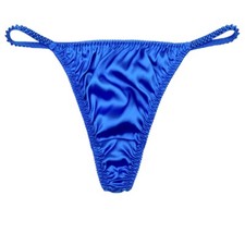 Satin String Thong Royal Blue S