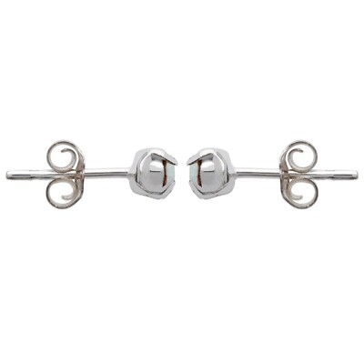 Boucles D'oreilles Puces En Argent 925 - Cristal Blanc 4mm - Neuf Avec étiquettes - Garanti