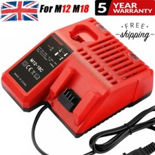 Rapid Charger For Milwaukee M“12 M”18 12V 18V M12-18C 48-11-1850 Li-ion Battery