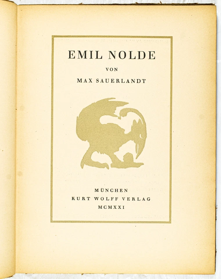 1921 EMIL NOLDE ART & THE ARTIST MAX SAUERLANDT HC ILLUSTRATED B372 - Image 3 of 4