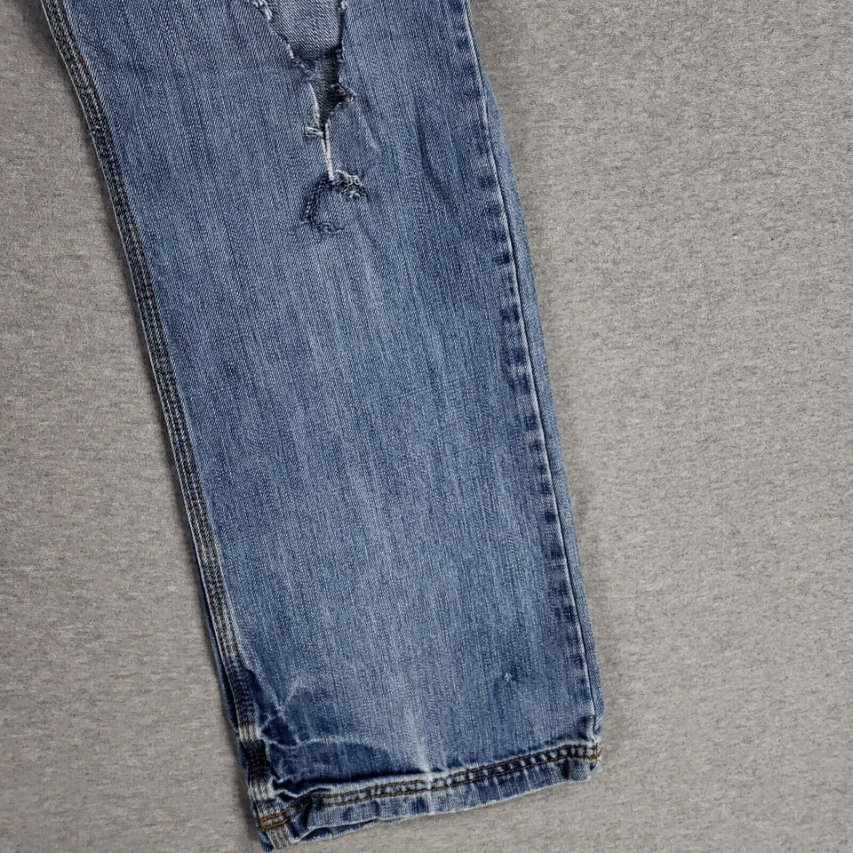 Pantalones de mezclilla de colección Arizona 30x32 tiro bajo corte bota desgastados destruidos vintage años 2000 Foto 3 de 4