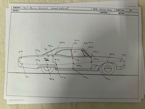 Buick Wildcat 1967 cupé Brooklin modelos BRK215 patrón dibujos y notas - Imagen 4 de 9