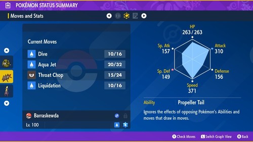 Pokemon Escarlata y Violeta PSV - Brillante 6IV Max EV Barraskewda + Master Ball - Imagen 2 de 3