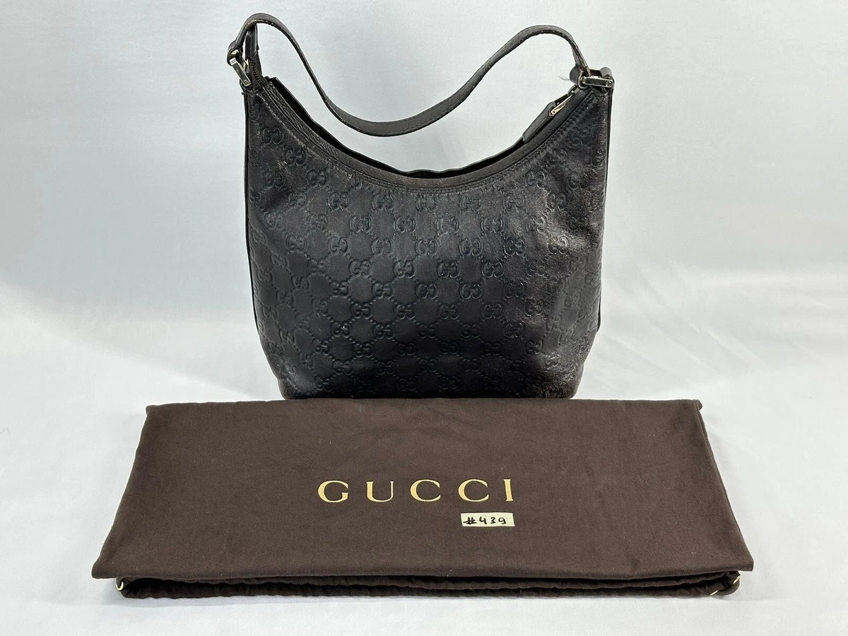 GUCCI Hobo Guccissima monogram BLACK leather bag