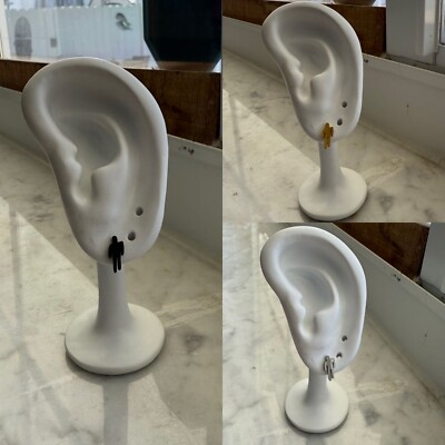 Billie Eilish Inspired Stainless Steel, Gold, And Black Stud Earrings