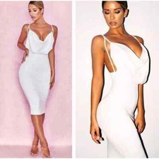 House of CB London Strapless Samara Dress Sleeveless White Women's Size S NWT