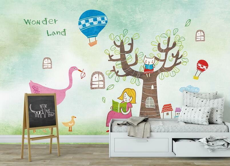 3D Hand Drawn Girl ZHUA6030 Wallpaper Wall Murals Removable Self-adhesive Amy