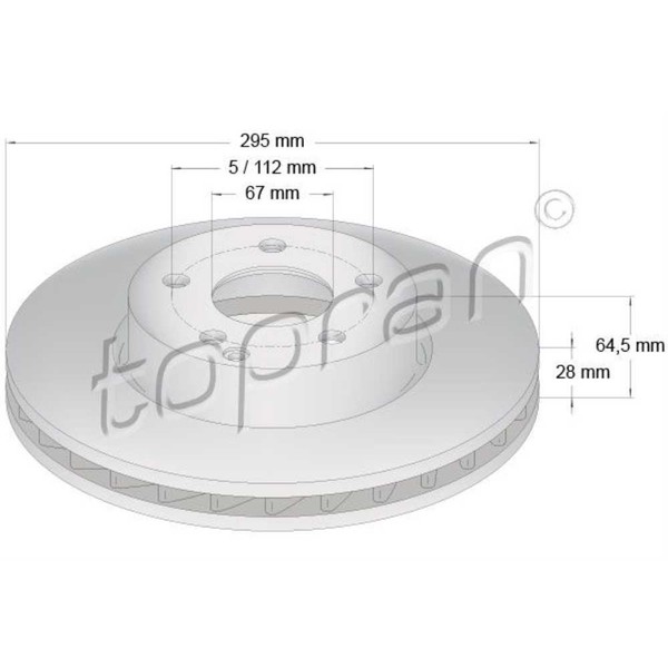 Topran Bremsscheiben Vorne Ø295 Mm BelüFtet FüR Mercedes-Benz C-Klasse T-Model-image