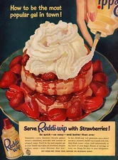 Reddi Wip Strawberry Shortcake Whipped Top 1951 Vintage Print Ad Life Mag-C-4.1