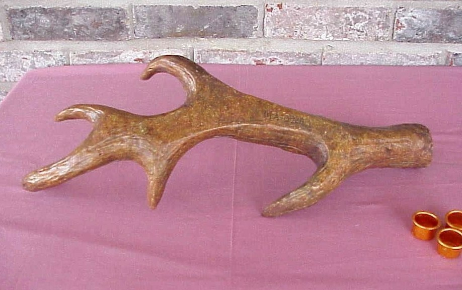 Vintage Deer Antler Candle Holder Centerpiece Mantel Resin 3 Candle