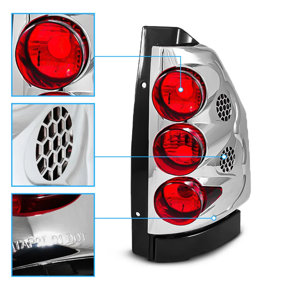 Par de luces traseras de freno cromadas Fit GMC Envoy/2002-2006 Envoy XL 2002-2009 Foto 3 de 4