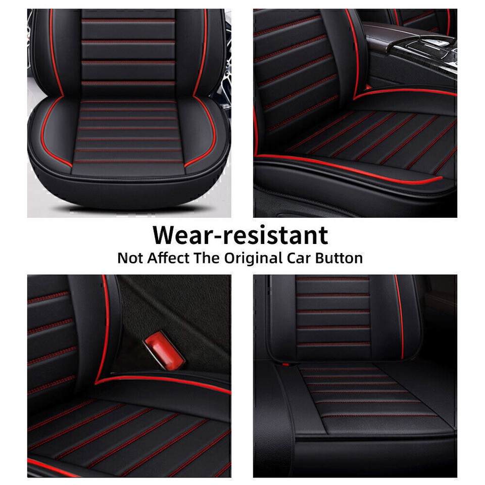 Leather Seat Covers Front & Rear Row 5 Seats Cover For Toyota