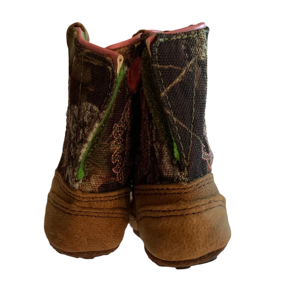 Niñas John Deere Johnny Popper Mossy Roble Camuflado Cuna Botas Bebé 2M Cuero Rosa Foto 4 de 4
