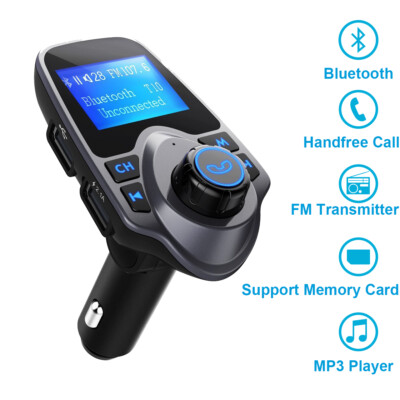 Bluetooth 5.3 FM Transmitter/Car Kit with Hands-Free Calling and 2 USB Charger