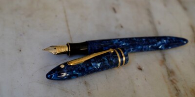 Stylo Roller Sheaffer Balance - Résine Bleu Nuit, Plume Or 18 Carats, Occasion