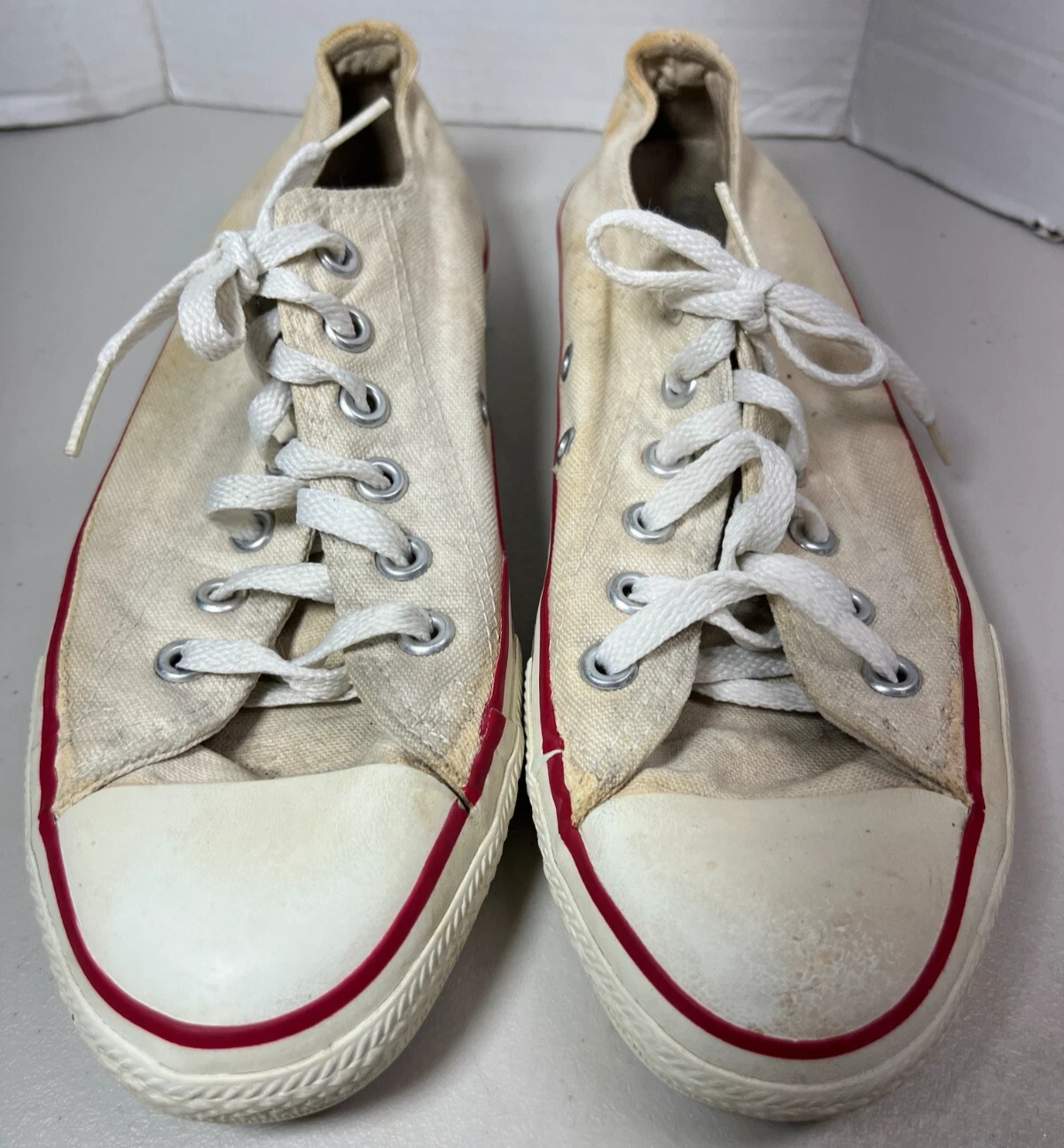 Scarpe basse vintage Converse All Star Chuck Taylor made in USA bianche taglia 6 5!