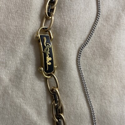 HENRI BENDEL RARE Gold Silver CLEAR Stone Chain Belt MULTI  display picture 1