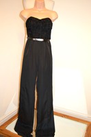 Ted Baker Black Textured Jacquard Bustier Jumpsuit All In One Uk 8/ Size1 Ted Baker Black Textured Jacquard Bustier Jumpsuit All In One Uk 8/ Size1