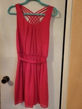 A. Byer Size L/M Womens Hot Pink Sleeveless Dress Lined NWT