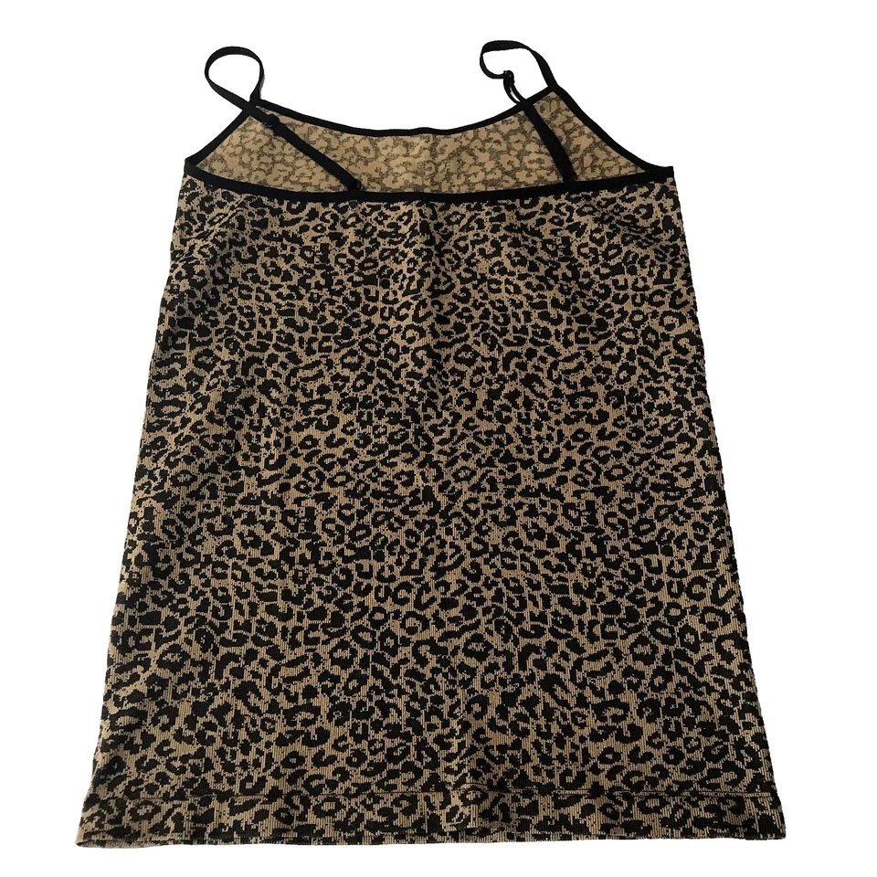 Y2K Cami Tank Top Women Large X-Large Leopard Animal Brown Rave Club Bongo Indie - Image 3 of 4