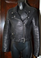 Zara Ladies Biker Jacket Zippered Black Studded Zara Woman Faux Leather Euro M