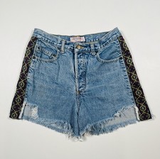Vintage Guess Shorts Size 32 Denim Cut Off Embroidered USA 90s Georges Marciano