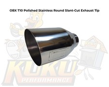 Obx T10 2.5 Od Inlet 4.5 Outlet Slant Cut Polished Stainless Exhaust Tip