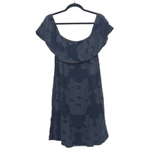 Aritzia Wilfred Dress Women's S Black Off The Shoulder Burnout Floral Dark fem