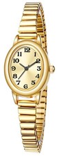 Women's Small GoldTone Watch with Arabic Numerals, 2 Sizes S/L, 3ATM Water Re...