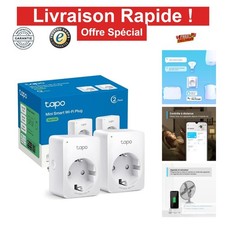 Prises connectées WiFi Tapo P100 Lot de 2 Alexa Google Home 10A