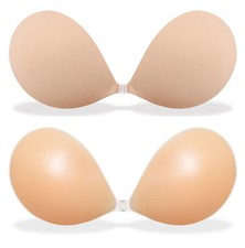 Mitaloo Adhesive Bra Invisible Strapless Backless Bra Sticky Push Up Silicone