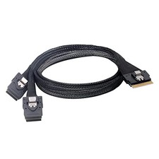 PCI-E Slimline SAS 4.0 SFF-8654 8i 74pin to Dual SFF-8087 Mini SAS Cable PC