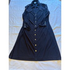 Cache Black Gold Button Utility Shirt Dress Long Sleeve Midi XL