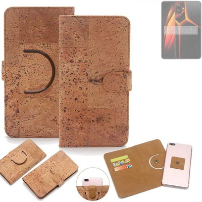 Wallet case für Tecno Pova 4 Pro Kork Schutz Hülle Walletcase Cover Tasche