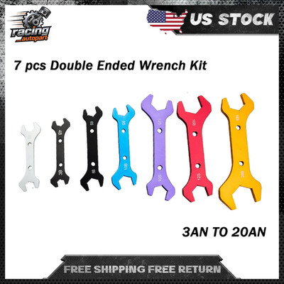 7 Color Double Ended AN Hose Line Wrench Spanner Tool Kit AN3 to AN20 ALLOYWORKS