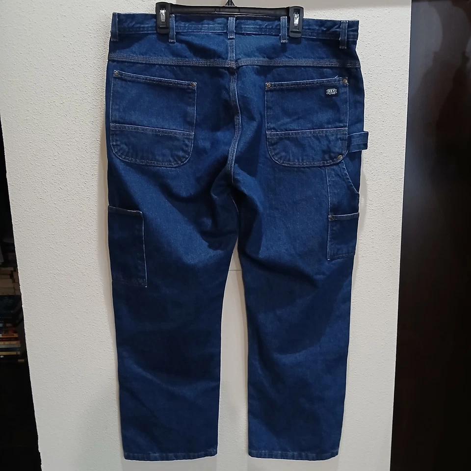 Key Denim Double Knee Pants Mens 40x30 Blue Jeans Carpenter Workwear   - Image 2 of 4