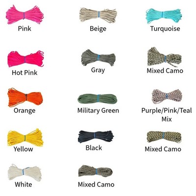 3 Pounds of 550 paracord Type III 7 Strand Parachute Cord, Mixed Colors, Bundles