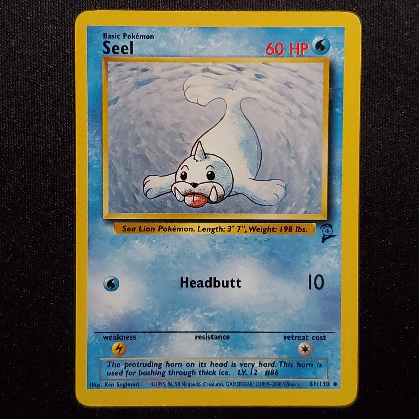 Seel 61/130 Uncommon Base Set 2 Pokemon Moderately Played