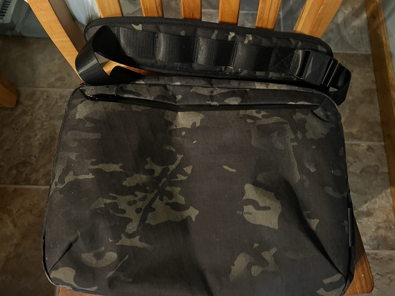 Alpaka Black Camo Padded Messenger Bag Shoulder Bag with Orange Interior
