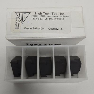 HIGH TECH TOOL CARBIDE INSERTS TMK-PREMIUM-12457-A. GRADE TAN-400. LOT OF 5.