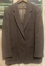 80s Vintage Wool Tweed Mens Sports Coat Pierre Cardin Abraham And Straus - AS IS